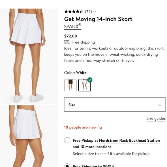 Spanx White Get Moving Skirt - Picture 3 of 3